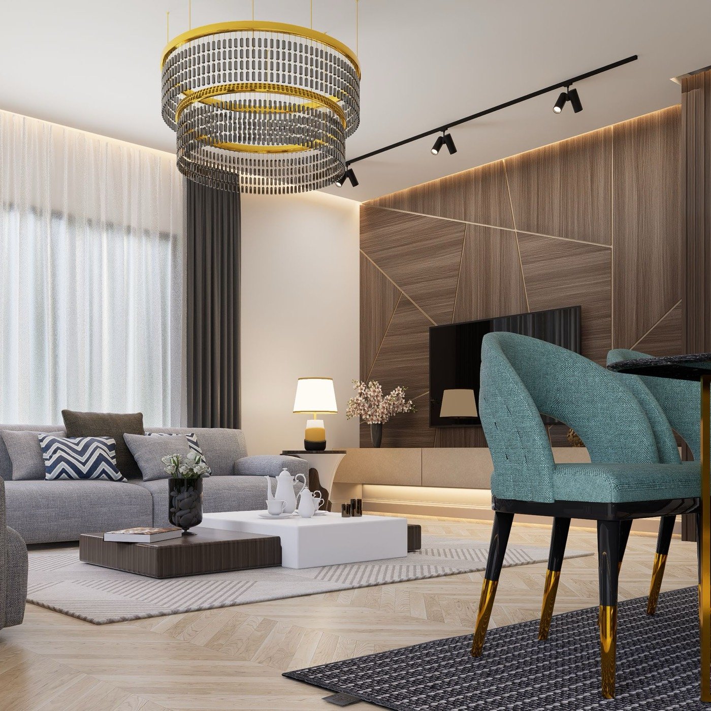 Modern luxury living room interior